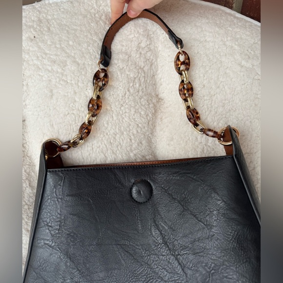 HandBag Black & Brown Faux Leather - Picture 2 of 8